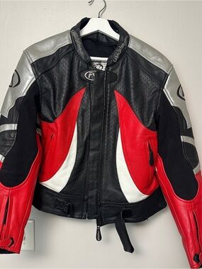 FSR Black Perforated Motorcycle Jacket (Interior Tag Visible)